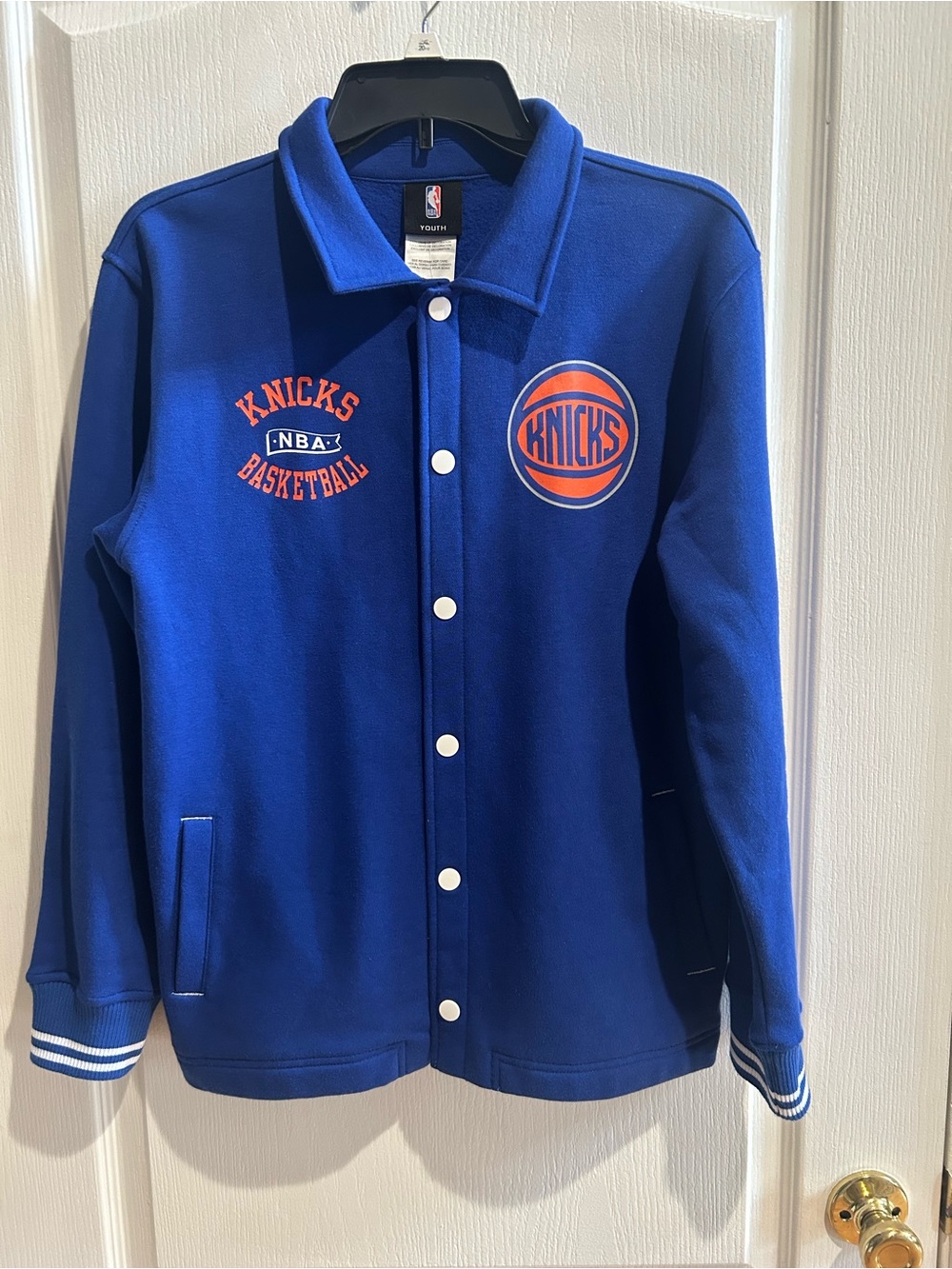 NBA Kids New York Knicks Royal Blue & Orange Snap-Up Jacket